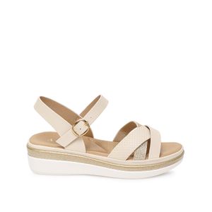 Sandalia D'orsay Casual ANA-2625 Hueso/Dorado ADV