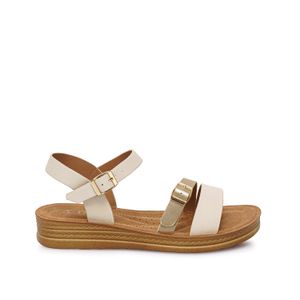 Sandalia D'orsay Casual CAMI-2609 Hueso/Doradoad ADV