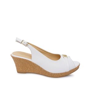 Sandalia Peep Toe Casual SOFI-2606 Blanco Viale Cuero