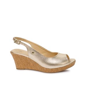 Sandalia Peep Toe Casual SOFI-2606 Dorado Viale Cuero