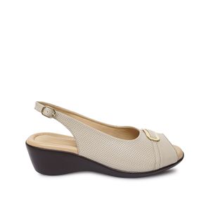 Sandalia Peep Toe Casual WIL-2503 Blan/Off Viale Cuero