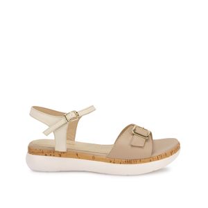 Sandalia D'orsay Casual ALE-2519 Hueso/Palo Viale Cuero
