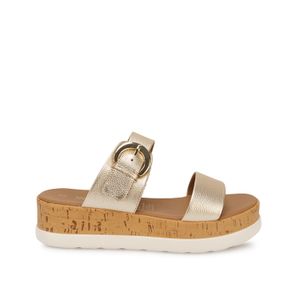 Sandalia Strap Casual ALE-2632 Dorado Viale Cuero