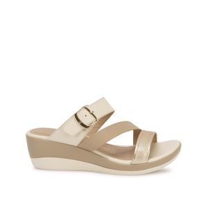 Sandalia Slide Casual ALE-2634 Hueso/Trigo Viale Cuero