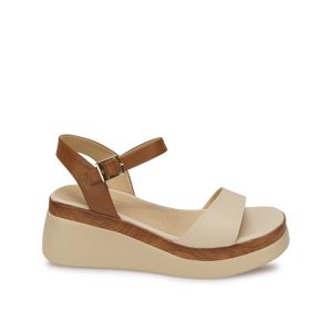 Sandalia D'orsay Casual ALE-2625 Mocca/Vainilla Viale Cuero