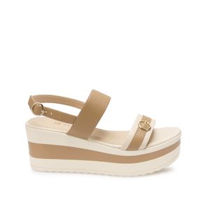 Sandalia Strap Casual DAYA-2609 Trigo/Vain Viale Cuero