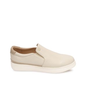 Zapatilla Slip On Casual JOSE-2609 Beige Viale Homme Cuero