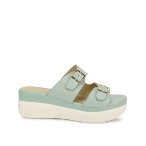 Sandalia Slide Casual DAYA-2601 Celeste Viale Cuero